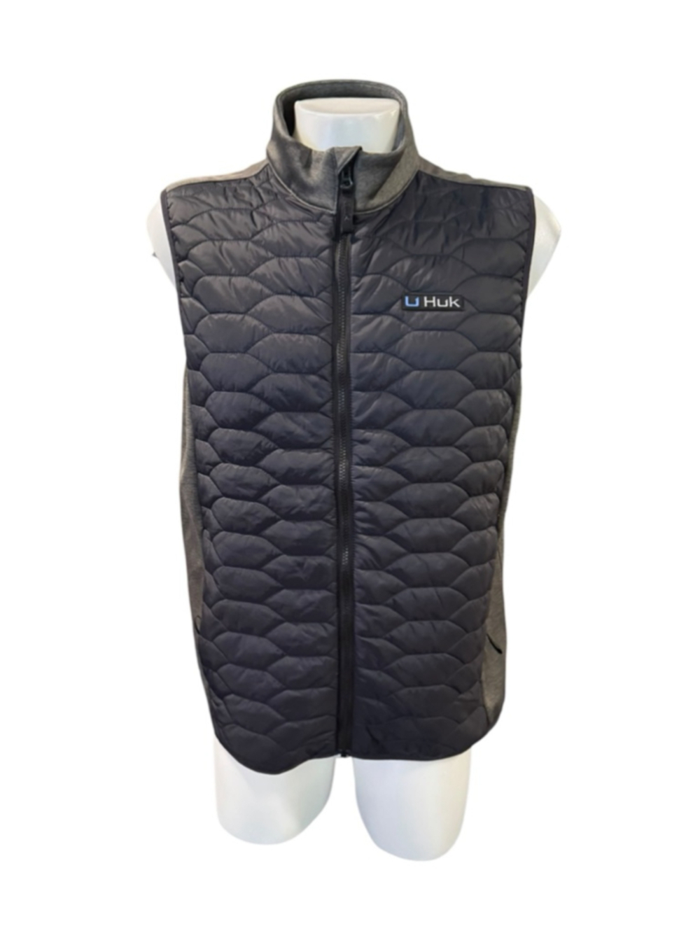 Men's Huk Scale Hybrid Vest L Black Gray